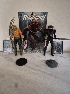 Mc Farlane DC Aquaman & Black Manta Action Figure 7in Comic Loose Pre-owned